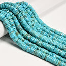 Blue Magnesite Turquoise Irregular Square Disc Beads Size 10-11mm 15.5" Strand