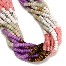 11 Gradient Multi-color Gemstone Smooth Rondelle Beads Size 4x6mm 15.5" Strand
