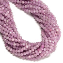 Natural Kunzite Faceted Round Beads Size 5mm 15.5" Strand