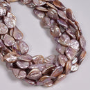 Multi Color Fresh Water Pearl Flat Tear Drop Beads 14-15x18-20mm 15.5'' Strand