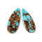 Bronzite Turquoise Pendant Earrings Size 20x50mm Sold Per Pair
