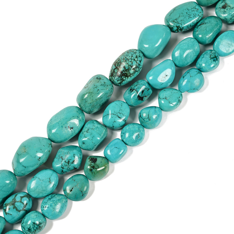 Blue Turquoise Nugget Chunk Beads Size 13-15x18-20mm 15-18x20-25mm 15.5'' Strand