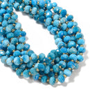 Natural Apatite Faceted Rondelle Beads Size 6x8mm 15.5'' Strand