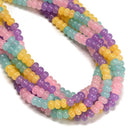 02 Gradient Colorful Dyed Jade Smooth Rondelle Beads Size 5x8mm 15.5" Strand