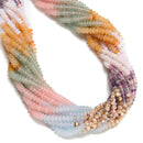 17 Multi-color Gemstone Smooth Rondelle Beads Size 2x4mm 15.5'' Strand