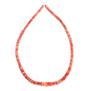 Graduated Natural Light Red Spiny Oyster Smooth Rondelle Beads 2-5x4-8mm 16" Str