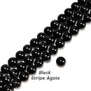 02 Mixed Colors Stripe Agate Smooth Round Beads Size 20mm 15.5" Strand