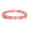 Cherry Quartz Smooth Rondelle Beaded Bracelet Size 5x8mm 7.5'' Length
