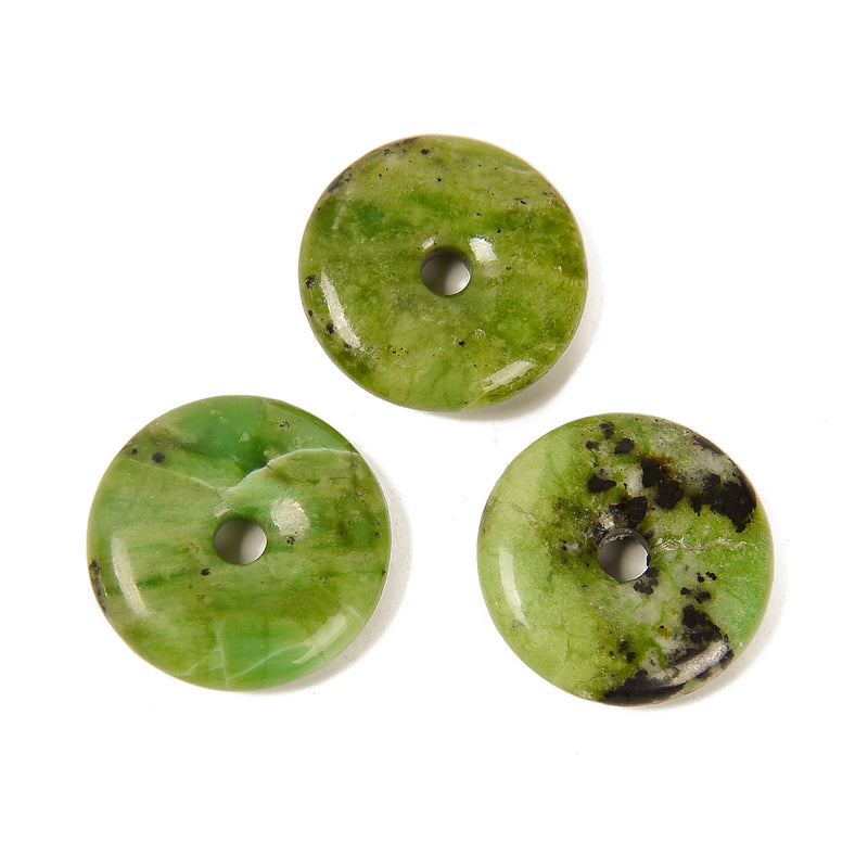 Natural Chrysoprase Donut Circle Pendant Size 30mm Sold per Piece