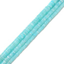 Iridescent Aqua Blue MOP Shell Heishi Disc Beads Size 2x4mm 2x8mm 15.5'' Strand