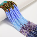 07 Multi-color Gemstone Smooth Rondelle Beads Size 2x4mm 15.5'' Strand