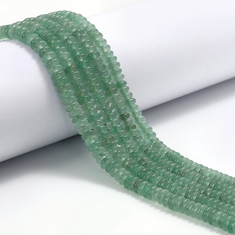 Natural Green Aventurine Smooth Rondelle Beads Size 2x4.5mm 15.5'' Strand