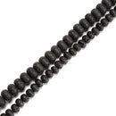 Natural Black Lava Rock Stone Rondelle Beads Size 4x6mm 5x8mm 15.5'' Strand