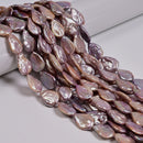 Multi Color Fresh Water Pearl Flat Tear Drop Beads 14-15x18-20mm 15.5'' Strand
