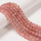 Natural Strawberry Quartz Faceted Rubik's Cube Beads Size 6-7mm 15.5" Strand