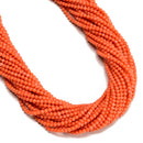 Orange Bamboo Coral Smooth Round Beads Size 2.5-2.8mm 16" Strand