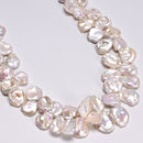 White Fresh Water Pearl Keshi Corn Flake Petals Beads 18mm 20mm 26mm 16" Strand