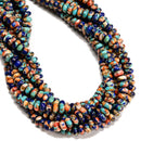 Spiny Oyster Lapis Mohave Copper Turquoise Smooth Rondelle Beads 4x6mm 15.5''Str