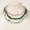 Natural Larimar Diopside Kunzite Chips 6-8mm Beaded Necklace 16''-17.5" Length