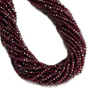 Natural Purple Garnet Faceted Rondelle Beads Size 1.5x3mm 3x4mm 15.5" Strand