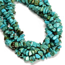 Multi Blue Turquoise Irregular Pebble Nugget Chips 10-13mm 13-16mm 15.5" Strand
