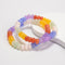 07-Multi-color Dyed Jade Smooth Rondelle Beaded Bracelet Size 5x8mm 7.5'' Length