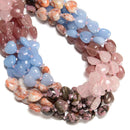 08 Gradient Multi-color Gemstone Smooth Heart Shape Beads Size 12mm 15.5'' Strd