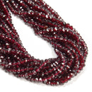 Natural Garnet Faceted Rondelle Beads Size 3x5mm 15.5" Strand