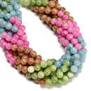 Gradient Multicolor Dyed Jade Smooth Round Beads Size 8mm 14.5" Strand