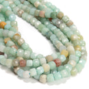 Natural Multi-Color Amazonite Faceted Cube Beads Size 7mm 15.5'' Strand