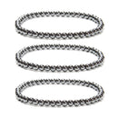 Gray Hematite Smooth Round Beaded Bracelet 4mm 7.5'' Length 3 PCS Per Set