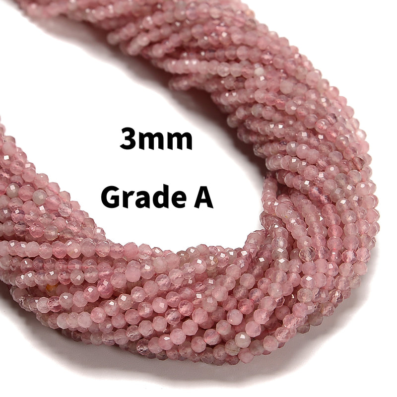 rose quartz seed beads Natural Madagascar Rose Quartz Faceted Round Beads Size 3mm 4mm 5mm 15 – CRC Beads