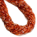 Natural Carnelian Faceted Round Beads Size 4mm 15.5" Strand