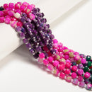 06 Gradient Multi-color Gemstone Faceted Cube Beads Size 6-7mm 15" Strand