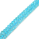 Aqua Mystic Mermaid Glass Matte Round Beads Size 6mm 8mm 10mm 15.5" Strand