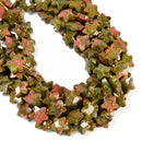 Natural Unakite Faceted Five-Pointed Star Shape Beads Size 14mm 14.5'' Strand