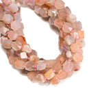 Cherry Flower Sakura Agate Faceted Nugget Chunk Beads Size 10x12mm 15.5'' Strand