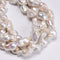 White Fresh Water Pearl Baroque Shape Beads 13-15x18-23mm 15-20x18-28mm 16" Strd