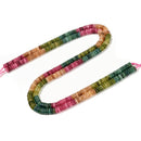 Multi-color Tourmaline Color Dyed Jade Smooth Rondelle Beads 2x6mm 15.5'' Strand