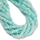 Light Amazonite Color Dyed Jade Smooth Rondelle Beads Size 5x8mm 15.5" Strand