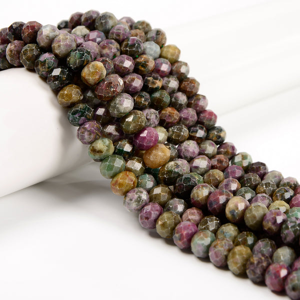 Natural African Ruby Faceted Rondelle Beads Size 7x9mm 15.5'' Strand