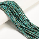 Natural Multi Blue Turquoise Smooth Rondelle Beads Size 2x4mm 15.5" Strand