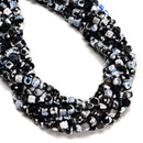Blue & Black Fire Agate Faceted Cube Beads Size 6-7mm 15.5" Strand