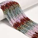 02 Gradient Multi-color Gemstone Faceted Round Beads Size 3mm 15.5'' Strand