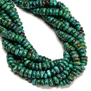 Natural Turquoise Smooth Rondelle Beads Size 3-5mm x 9-10mm 16" Strand