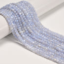 Natural Blue Lace Agate Faceted Cube Beads Size 4mm 15" Strand