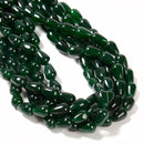 Dark Emerald Green Color Dyed Jade Teardrop Beads Size 8x12mm 15.5'' Strand