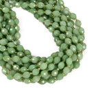 Green Aventurine Color Dyed Jade Faceted Rice Beads Size 8x10mm 15.5'' Strand