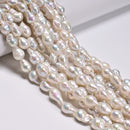 Natural White Fresh Water Pearl Baroque Beads Size 9-11x13-18mm 15.5'' Strand