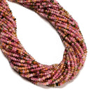 Natural Multi-color Tourmaline Faceted Rondelle Beads Size Size 2x3mm 15.5" Strd